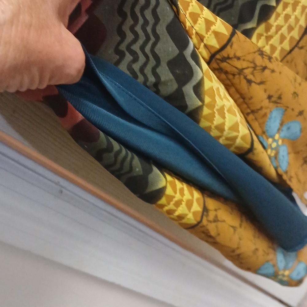 Mlle Gabrielle Boho Batik Maxi Dress Size 16 Teal Floral Geometric Border Print - Picture 5 of 8